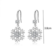 Kvinnors Snowflake Rhinestone julörhängen