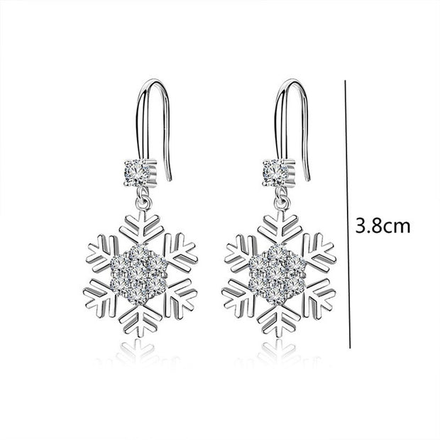 Kvinnors Snowflake Rhinestone julörhängen