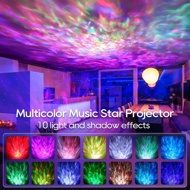 LED Starry Galaxy Projector – Bluetooth-musikspelare och färgglad nattlampa för barn