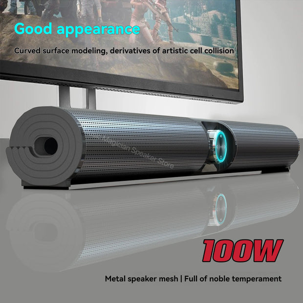 TV Sound Bar Trådlösa Bluetooth-högtalare 3D Stereo Super Bass