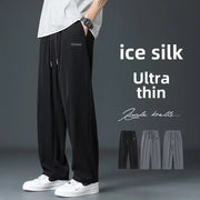 Fit Ice Silk-byxor för män trendiga och mångsidiga fritidskläder