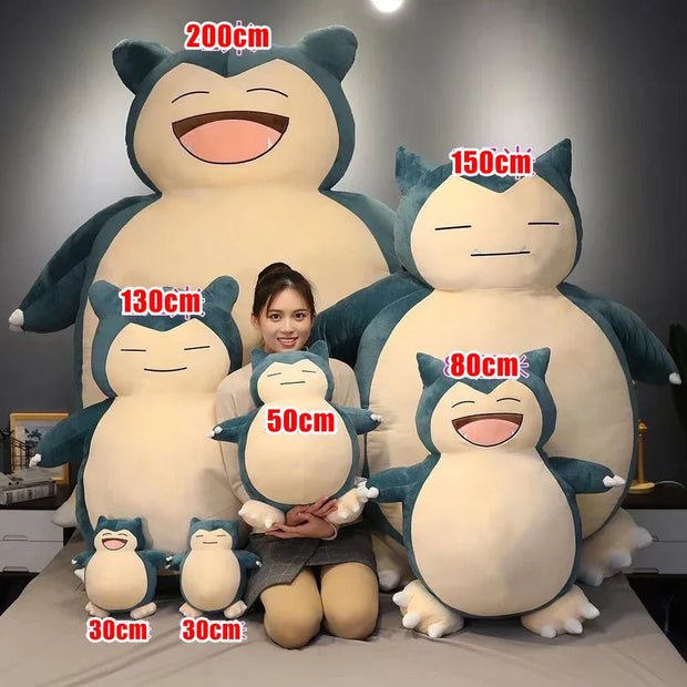 Enorm 30/200 cm Snorlax plyschleksak - Kawaii Pokémon kudde för barn