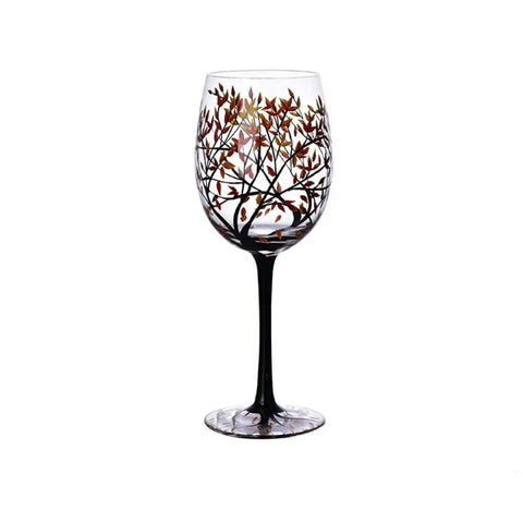 Four Seasons Tree Design Wine Glass Set