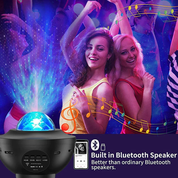 LED Starry Galaxy Projector – Bluetooth-musikspelare och färgglad nattlampa för barn