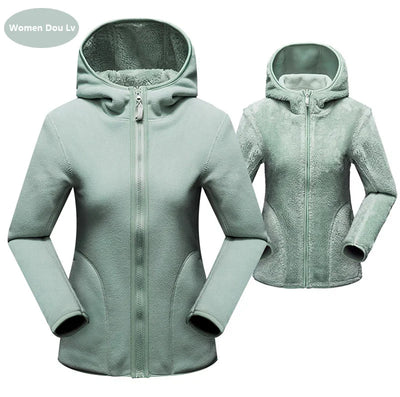 Dubbelsidiga hoodie polar fleece & korall fleece