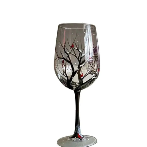 Four Seasons Tree Design Wine Glass Set